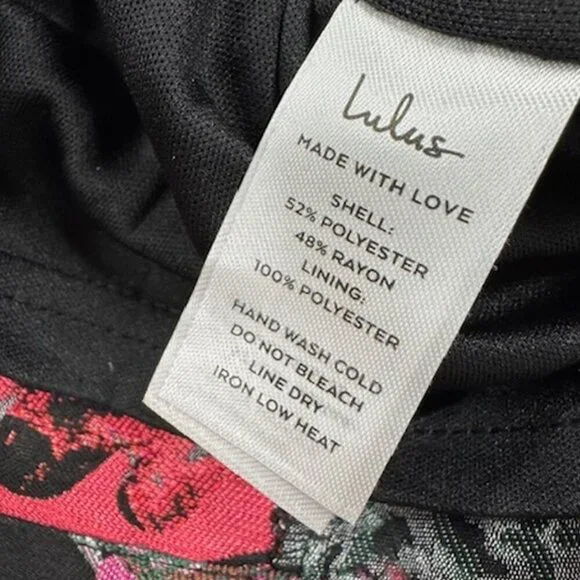 NWT Lulus Bewitching Blooms Black Floral Jacquard Mini Dress with Pockets​ - Picture 8 of 9